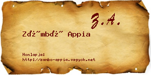 Zámbó Appia névjegykártya