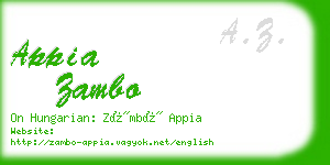 appia zambo business card